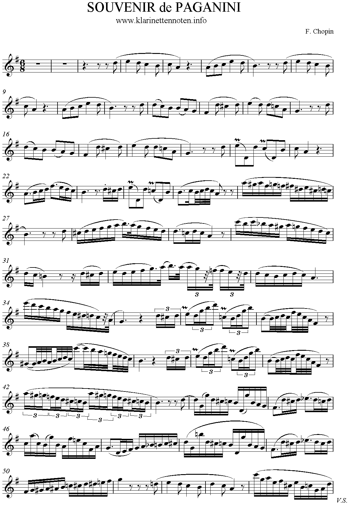 Souvenir de Paganini, F. Chopin, G-Major